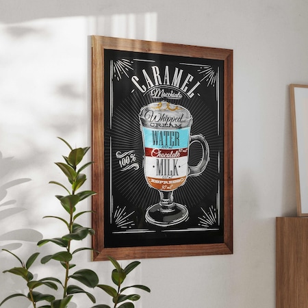 Flash Furniture Canterbury 32in x 46in Torched Brown Wood Wall Mount Magnetic Chalkboard Sign, Hanging Memo Board HGWA-CHK32X46-BRN-GG